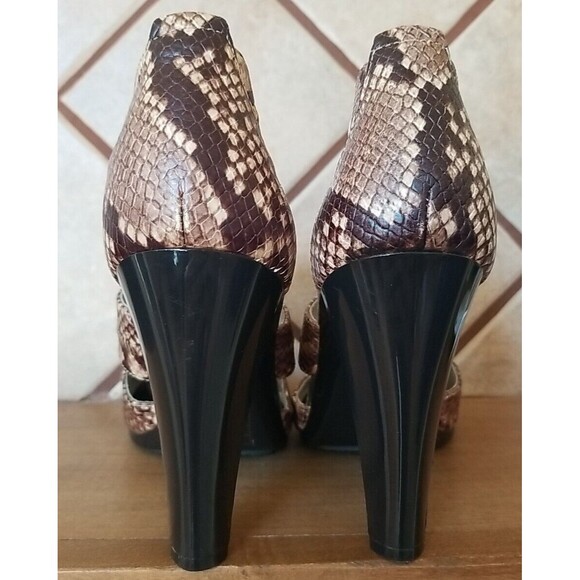 Michael Kors Berkley, Leather, T-Strap, Snake Print Zippered Heels Sz 10M READ - Picture 6 of 16